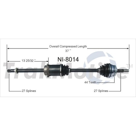 Surtrack Axle Cv Axle Shaft, Ni-8014 NI-8014